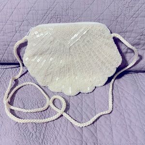 White beaded purse